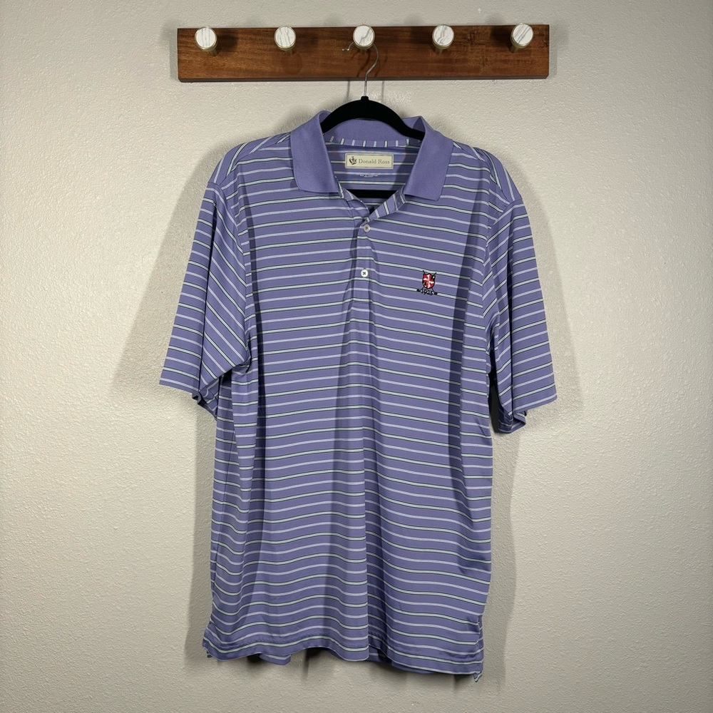 Donald Ross Striped Polo Collar Shirt No Size Tag